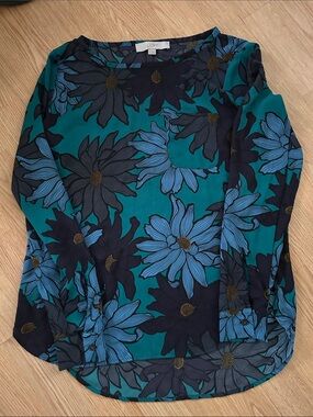 LOFT floral long sleeve blouse